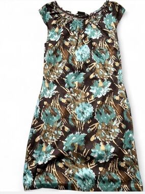 To the Max Brown Dress with Teal Floral Print
